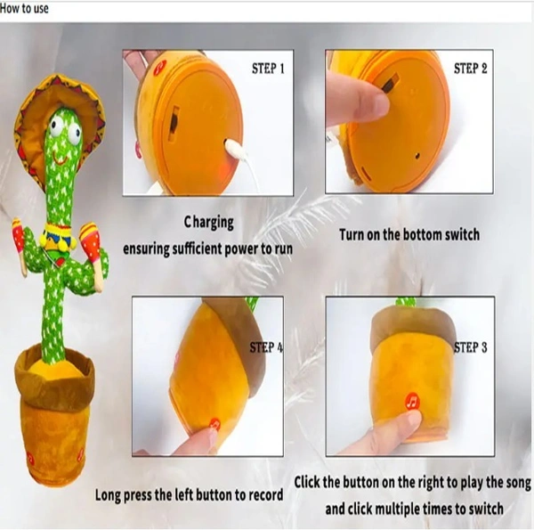 Dancing Cactus Plush Toy Cartoon Factory Cheap Cactus Singing Dancing Talking Toys for Kids