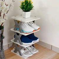 Shoe Rack, Shoe Racks for Closet, Shoe Storage Organizer for Bedroom & Entryway, Space Saver Stackable Shoe Shelf (4-Layer