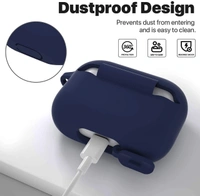 Air-Pod Pro Case, Full Protective Silicone Air-Pods Case, 2.5mm Thickness Cover, Support Wireless Charging, Shock-Absorbing Cover (Blue)