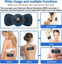 Body Massager Machine for Pain Relief Wireless Massager 8 Mode & 19 Strength Level EMS Massager Mini Massager Butterfly Massager for Shoulder Legs Massage Neck Massager Mini Back Massager