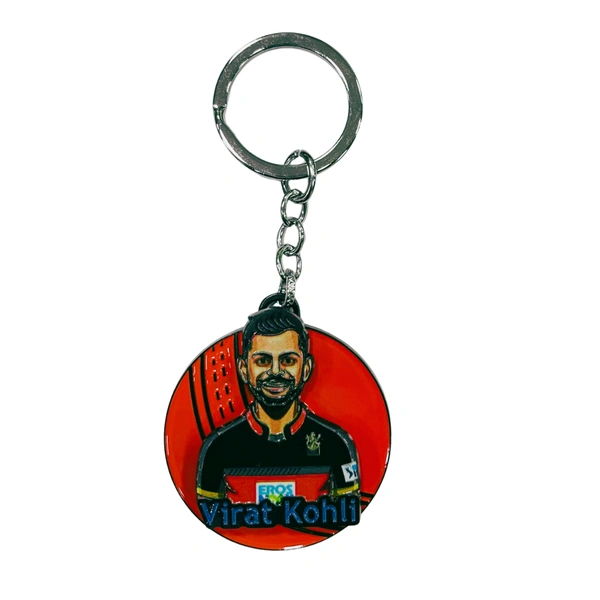 Virat Kohli - Zinc Alloy Rotating Keychain – Stylish 360° Spinner Key Ring for Car, Bike & Home Keys