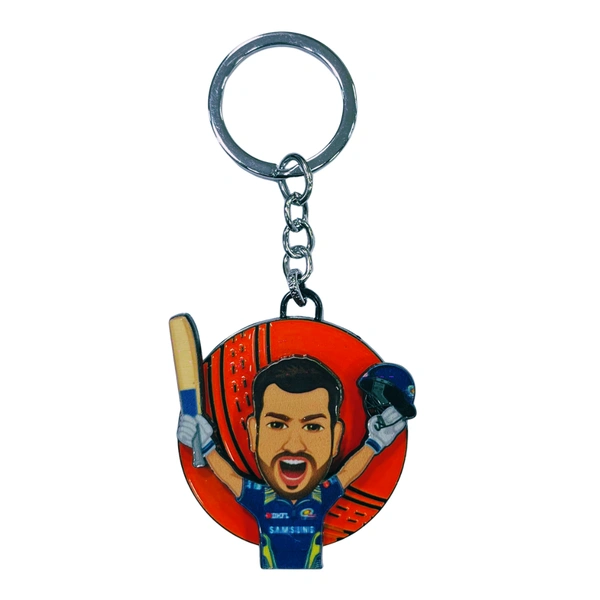 Rohit Sharma - Zinc Alloy Rotating Keychain – Stylish 360° Spinner Key Ring for Car, Bike & Home Keys