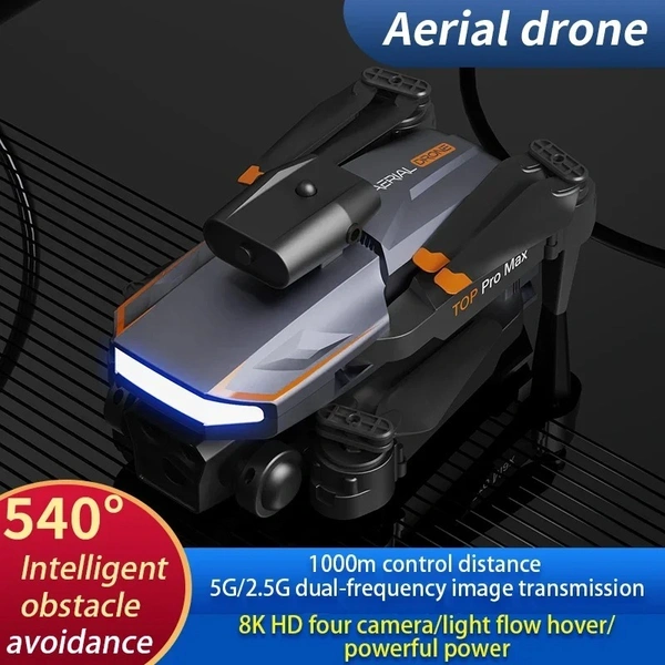 P18 Pro Drone 8K GPS HD Triple Camera Optical Flow Positioning Obstacle Avoidance HD Photography Foldable Quadcopter Drone   2 Battery 3 Camera