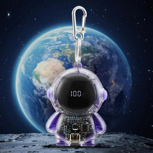 Astronaut Powerbank Spaceman Mini Spare Battery Mobile Power Bank | 1500mAh Portable Charger with Digital Display - TYPE-C