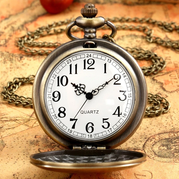To My Groomsman - Thank You Pocket Watch | Vintage Bronze & Black Quartz Timepiece | Wedding Gift Clock