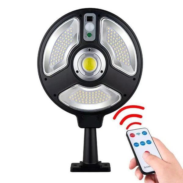 Jortan Round Shape Outdoor LED Solar Charging WorkLight | Remote Control, Motion Sensor, Super Bright Solar 