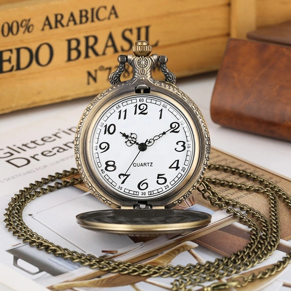 Vintage Steampunk Pocket Watch Necklace Pendant | Family Souvenir Gift for Mom Clock