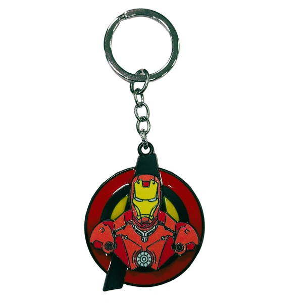 Iron Man - Zinc Alloy Rotating Keychain – Stylish 360° Spinner Key Ring for Car, Bike & Home Keys