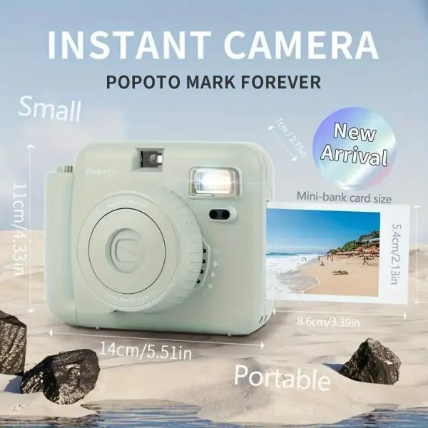 New Popoto Instant Camera Suitable, for give gifts Birthday, Party, Wedding Gift Parties. Various modes can be adjusted to suit different scenes, Portable cameras (Excluding Battery And Film)