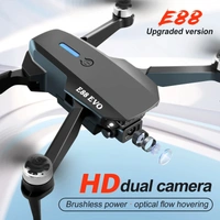 Professional E88 EVO Brushless Motor RC Dron Dual Camera Optical Flow Foldable Helicopter Aircraft Quadcopter Drone DUEL CAMERA DUEL BATTERY
