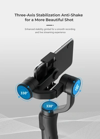 3-Axis Handheld Cell Mobile Phone Gimbal Stabilizer 360° Auto Adjustable DSLR Gimbal Estabilizador - Camera & Smartphone Stabilizer