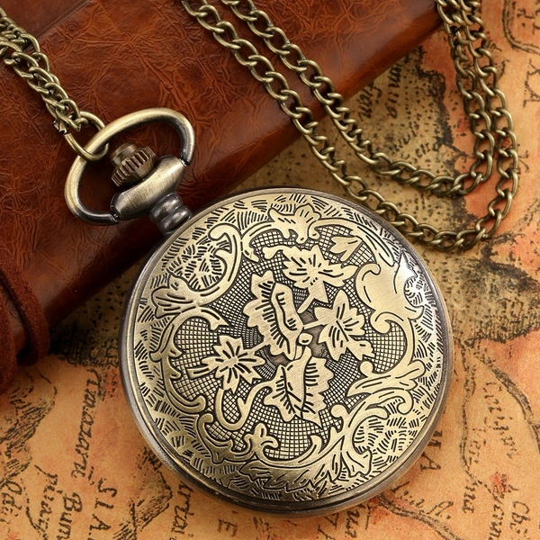To My Groomsman - Thank You Pocket Watch | Vintage Bronze & Black Quartz Timepiece | Wedding Gift Clock