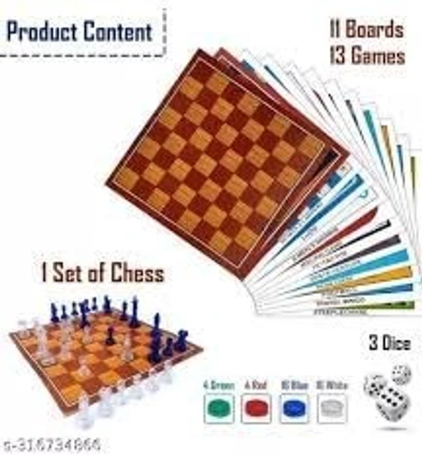 Premium Products Magnetic 13 in 1 Family Fun Indoor & Outdoor Board Games for Kids | Snakes & Ladders, Tic-Tac-Toe, Space Venture, Ludo, Chess, Football, Checkers, Travel Bingo & Many More