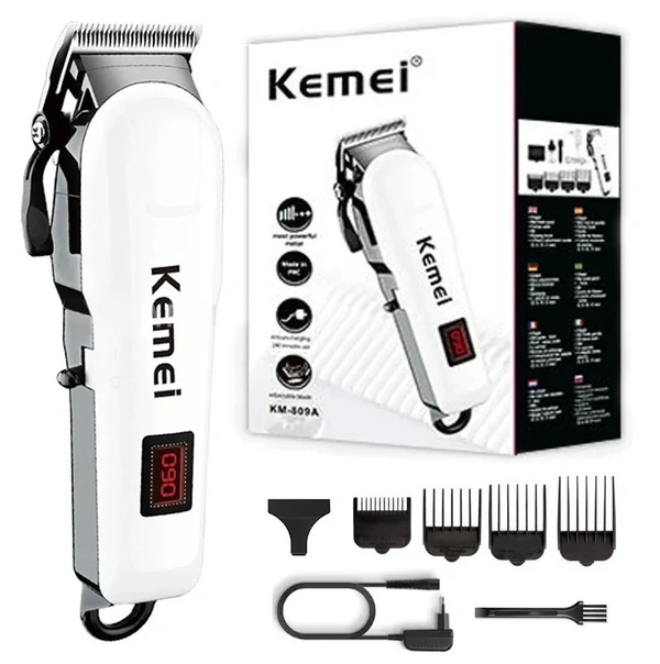Kemei Electric Hair Clipper KM-809A Barber Trimmer With LCD Professional Hair Clipper Ceramic Blade Cordless Trimmer for men