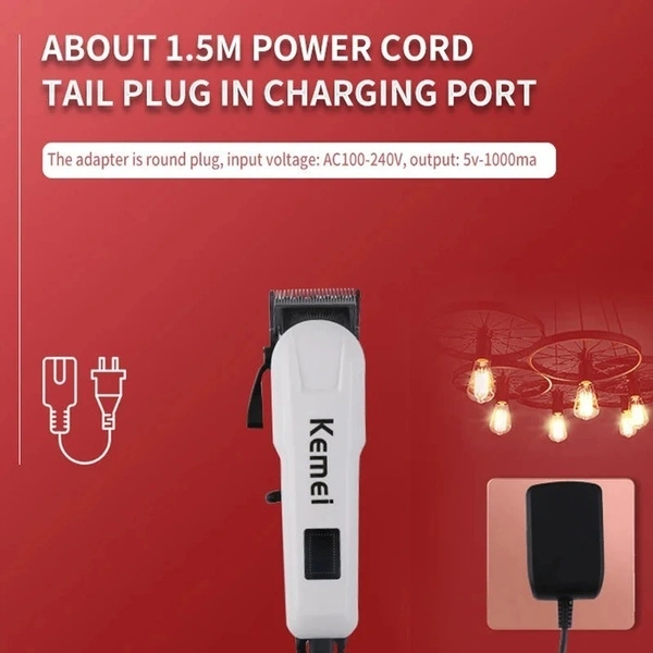 Kemei Electric Hair Clipper KM-809A Barber Trimmer With LCD Professional Hair Clipper Ceramic Blade Cordless Trimmer for men