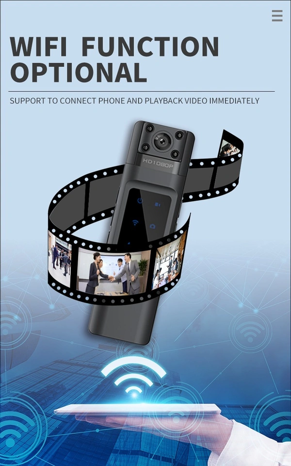 1080P HD Body-Worn Camera with Night Vision | 8-Hour Law Enforcement Recorder, Portable Cam with Rotatable Lens