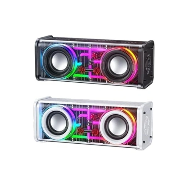 ELECTROPRIME Compatiable for WK D45 10W Dual Speaker Transparent Mecha Bluetooth Speaker