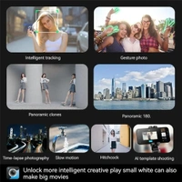 Q18 Desktop Gimbal Selfie Stick Tripod Stabilizer With Fill Light Remote Following Foldable For IPhone Xiaomi Live Broadcast