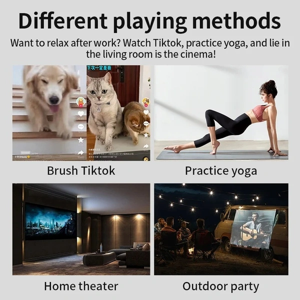 Projector P35 Android 10 Support 4K 1080P LED Home Bedroom Mobile Phone Screen Smart TV 5G WiFi Bluetooth Speaker Beamer