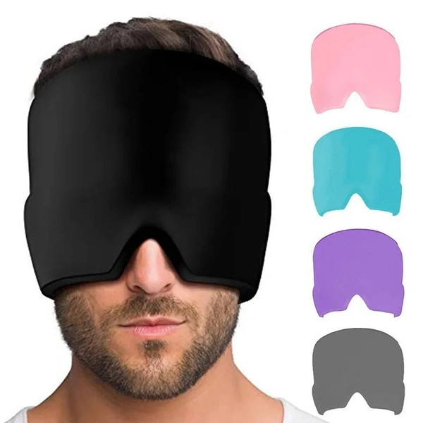 Migraine Relief Hat | Hot & Cold Compress Ice Pack Gel Eye Mask for Effective Migraine Therapy