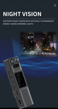 1080P HD Body-Worn Camera with Night Vision | 8-Hour Law Enforcement Recorder, Portable Cam with Rotatable Lens