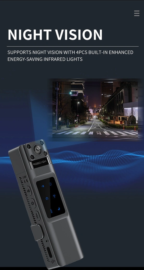 1080P HD Body-Worn Camera with Night Vision | 8-Hour Law Enforcement Recorder, Portable Cam with Rotatable Lens