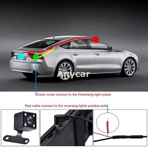 3 Channel Vehicle Driving Recorder | 4.0 Inch HD Screen, 1080p Dash Cam with Motion Detection