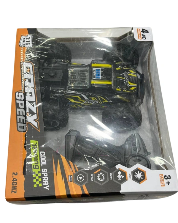 Crazy Speed Cool Spray Remote Control Car – 2.4GHz, 4WD, Lights, Music, Wrist Watch Control
