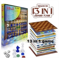 Premium Products Magnetic 13 in 1 Family Fun Indoor & Outdoor Board Games for Kids | Snakes & Ladders, Tic-Tac-Toe, Space Venture, Ludo, Chess, Football, Checkers, Travel Bingo & Many More