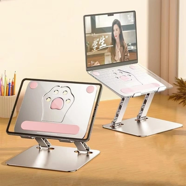 Aluminum Adjustable Ergonomic Laptop Stand – Foldable, Portable & Heat Dissipation