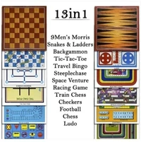 Premium Products Magnetic 13 in 1 Family Fun Indoor & Outdoor Board Games for Kids | Snakes & Ladders, Tic-Tac-Toe, Space Venture, Ludo, Chess, Football, Checkers, Travel Bingo & Many More