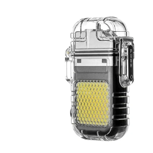 Rechargeable Coil Lighter with LED Light – Windproof, USB Charging, Camping & Outdoor Use