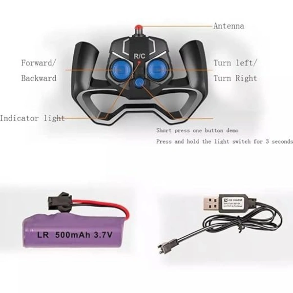 Crizer High-Speed Drift Car – Double-Sided Stunt RC Car with 360° Rotation & LED Lights