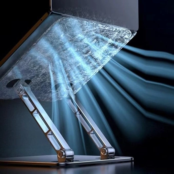 Aluminum Adjustable Ergonomic Laptop Stand – Foldable, Portable & Heat Dissipation