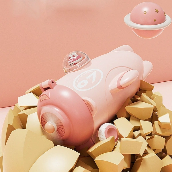 3D Cartoon Unique Airplane Tritan Plastic Cup with Straw Portable Carrier Travel Car Baby Drinking Bottle