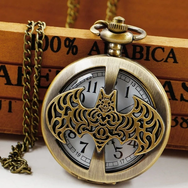 New Bronze Hollow Eagle Quartz Pocket & Fob Watch | Steampunk Vintage Charm Necklace with Chain | Unisex Design clock