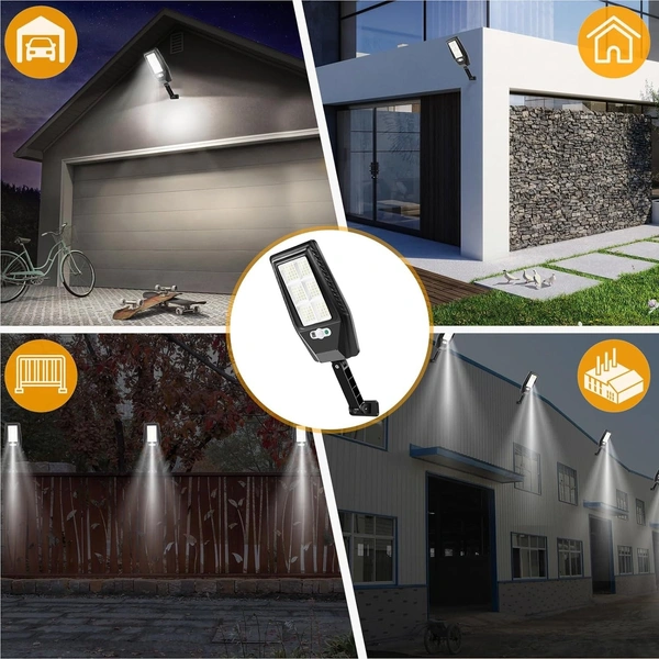 Jortan Solar Street Lights Outdoor 1200MH 120 LED Lumens Solar Lamp Waterproof Security Light