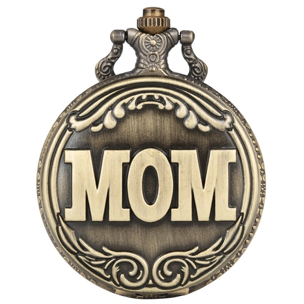 Vintage Steampunk Pocket Watch Necklace Pendant | Family Souvenir Gift for Mom Clock
