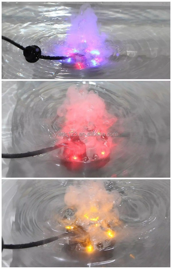 12 LEDs Mist Maker Fogger Halloween Water Air Atomizer Humidifier Fountain Pond