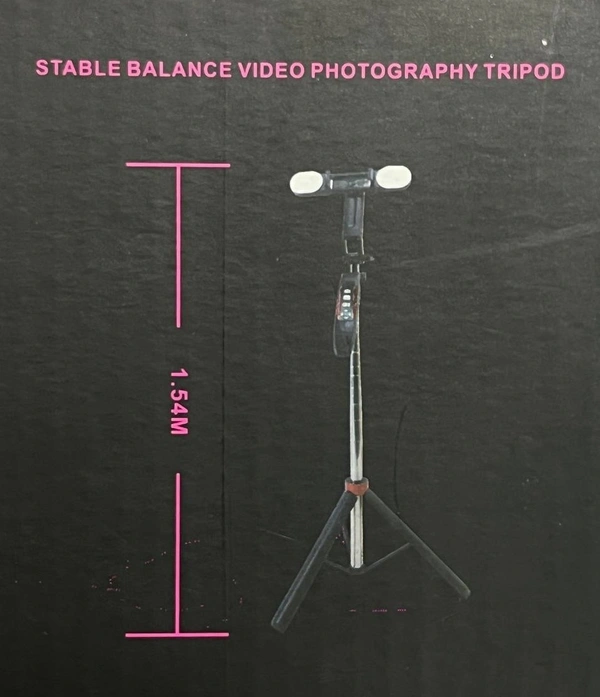 Selfie Stick L18 with Tripod - 360° Pan & Tilt, Hand Stabilizer, Beauty Fill Light, Bluetooth Remote Control, Extendable & Adjustable
