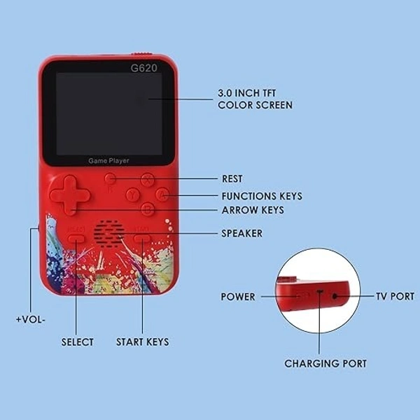 Best SUP 500 in 1 Retro Game Box Console Only for 1 Player Handheld Classical Game PAD Box Can Play On TV, 500 Games Inlcudes Contra, Tank