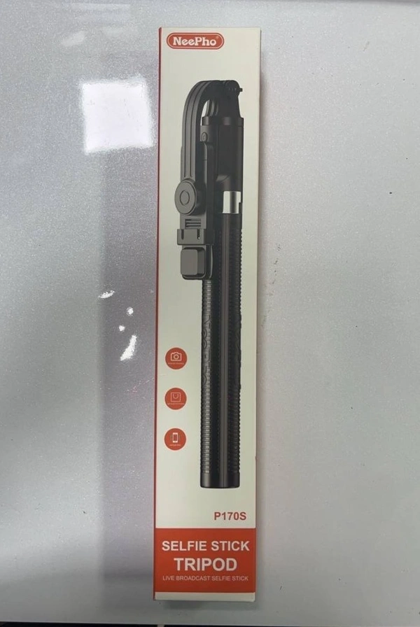 Selfie Stick Tripod P170S with Wireless Remote, LED Flash & Stand