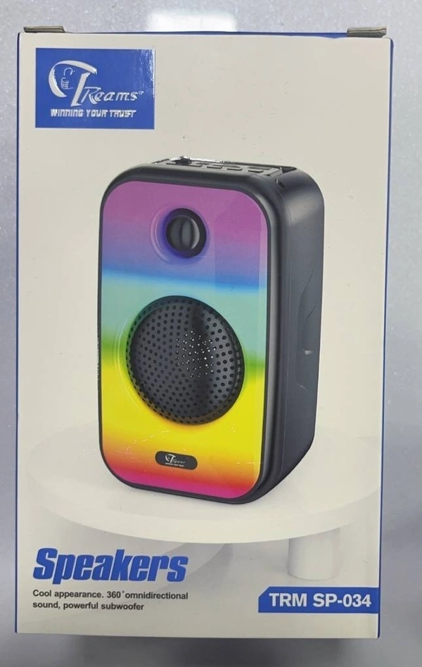 TRM SP-034 Changing Wireless Bluetooth Speaker – Multi-Color LED, Portable, High-Quality Sound