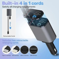 Avyukta 4 In 1 Retractable Car Charger 120W