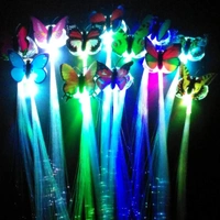 Colorful Butterfly Light Braids Glowing Flash LED Hair Braid Clip Haripin Wigs Ligth Up Party Christmas Hair ( Pack Of 5pcs )