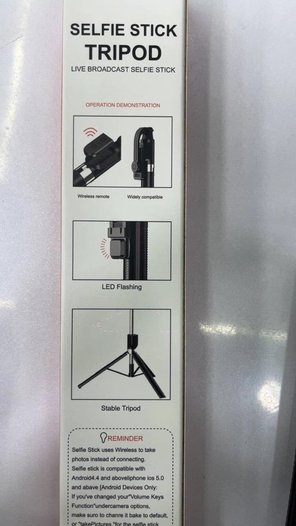 Selfie Stick Tripod – Wireless Remote, LED Flash, Stable & Portable