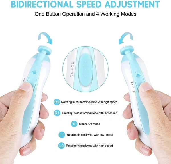 Baby Nail Trimmer New Born with Lights | Electric Baby Nail Cutter 0-6 Months with Multiple Filer Heads Adjustment | New Born Baby Products