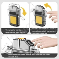 Rechargeable Coil Lighter with LED Light – Windproof, USB Charging, Camping & Outdoor Use