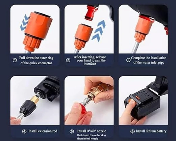 Cordless High-Pressure Car Washer Gun | Portable Pressure Cleaner for Car, Bike, Home & Garden