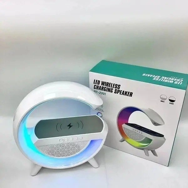 Top Selling G Shaped Wireless Charger LED Lamp With Speaker Multi-function 15W Wireless Charger App Control Desk